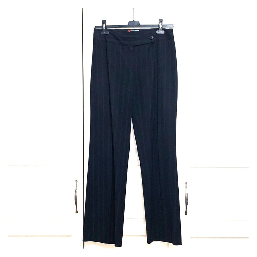 Black pinstripe pants